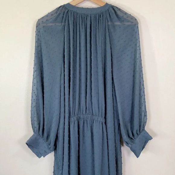 Oak + Fort Swissdot Midi Dark Turquoise Dress - Picture 13 of 15